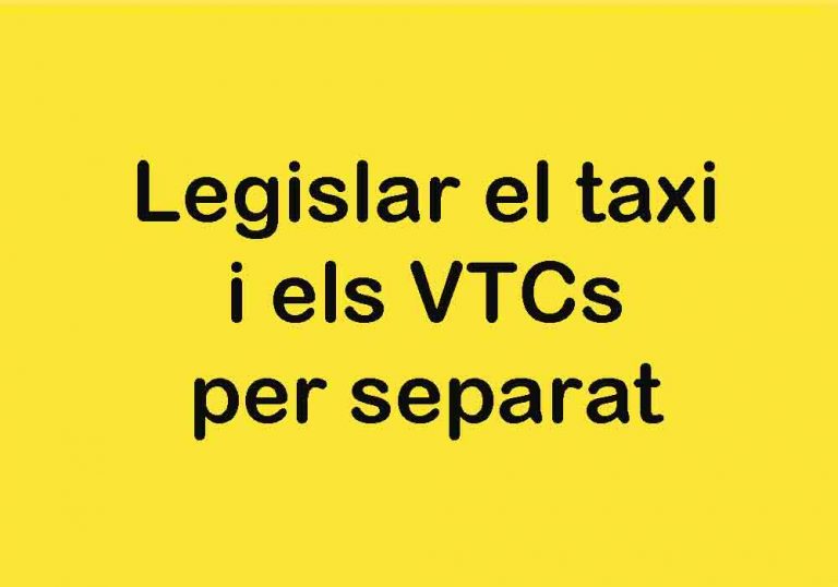 Legislar el taxi i els VTCs per separat