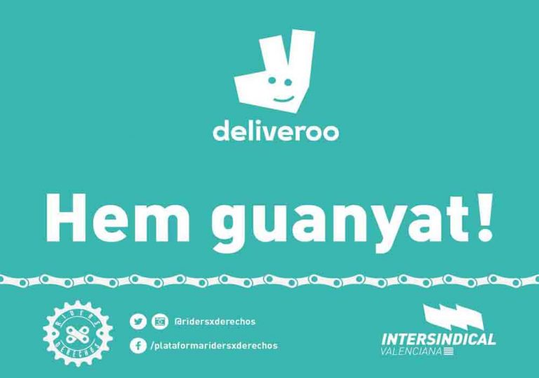 Sentencia colectiva contra Deliveroo, 97 riders son empleados