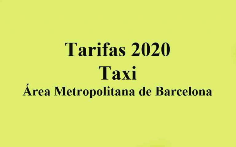 Tarifas del Taxi de Barcelona para el 2020
