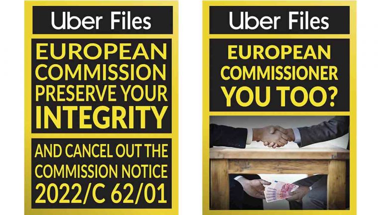 Marcha de taxis hacia Bruselas