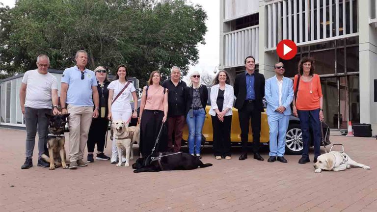 Exhibición de perros guía en el IMET