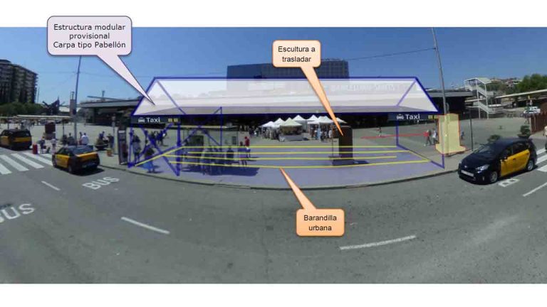 Afectaciones en las paradas de taxi de la Estación de Sants