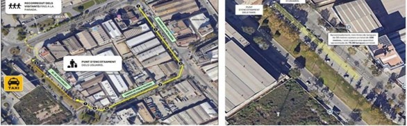 Encoche correcto en la Fira Gran Via de Hospitalet